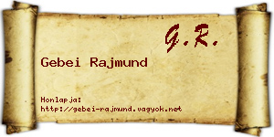 Gebei Rajmund névjegykártya